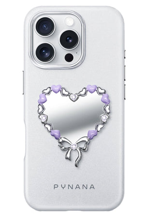 Pynana Mirror Serisi Zirconia Taşlı iPhone 16 Pro Max Kılıf Beyaz Pynana