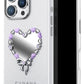 Pynana Mirror Serisi Zirconia Taşlı iPhone 16 Pro Max Kılıf Beyaz Pynana