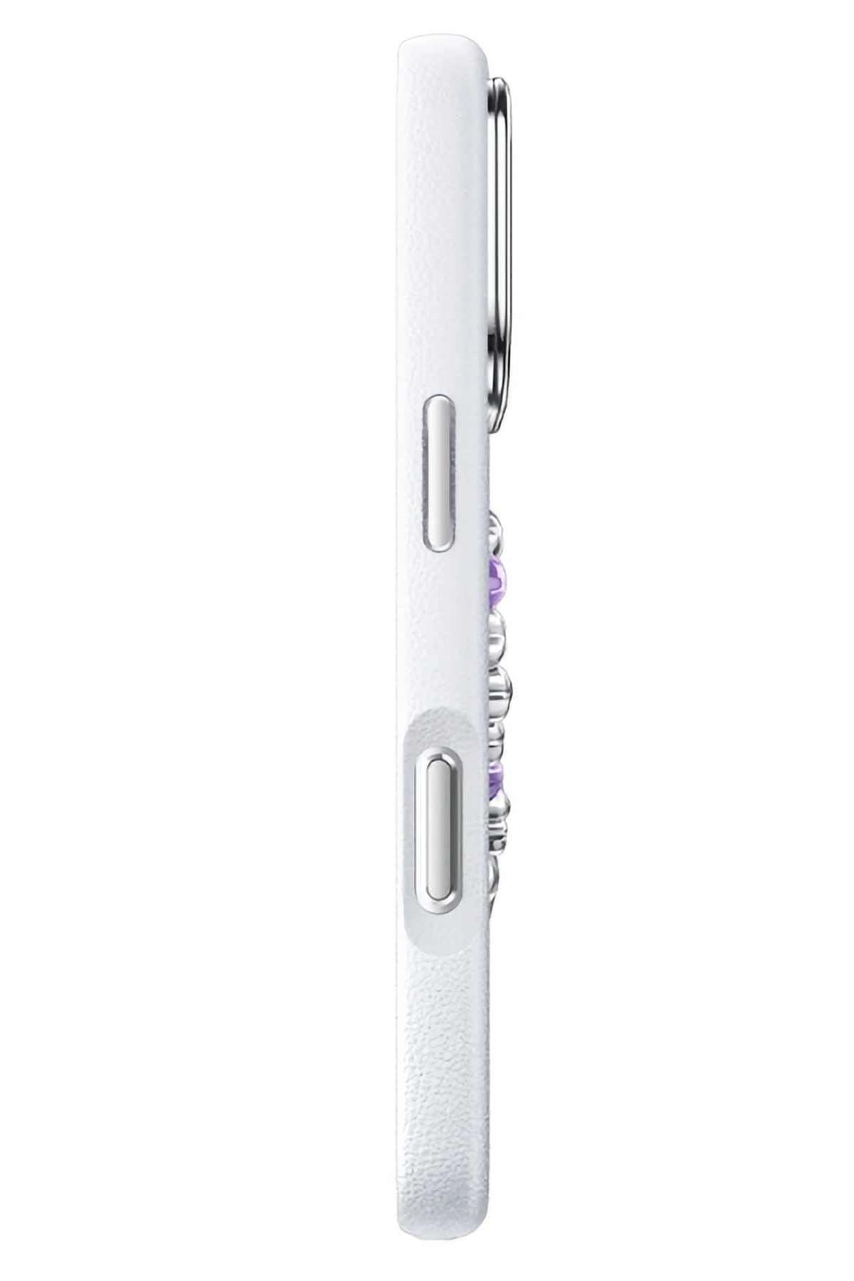 Pynana Mirror Serisi Zirconia Taşlı iPhone 16 Pro Max Kılıf Beyaz Pynana