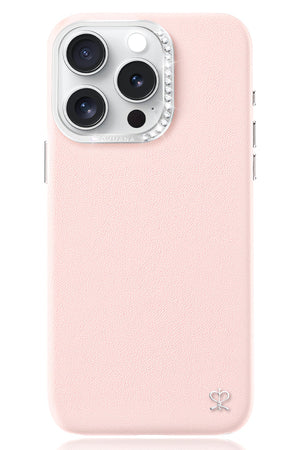 Pynana Starry iPhone 14 Pro Deri Kılıf Pembe Pynana