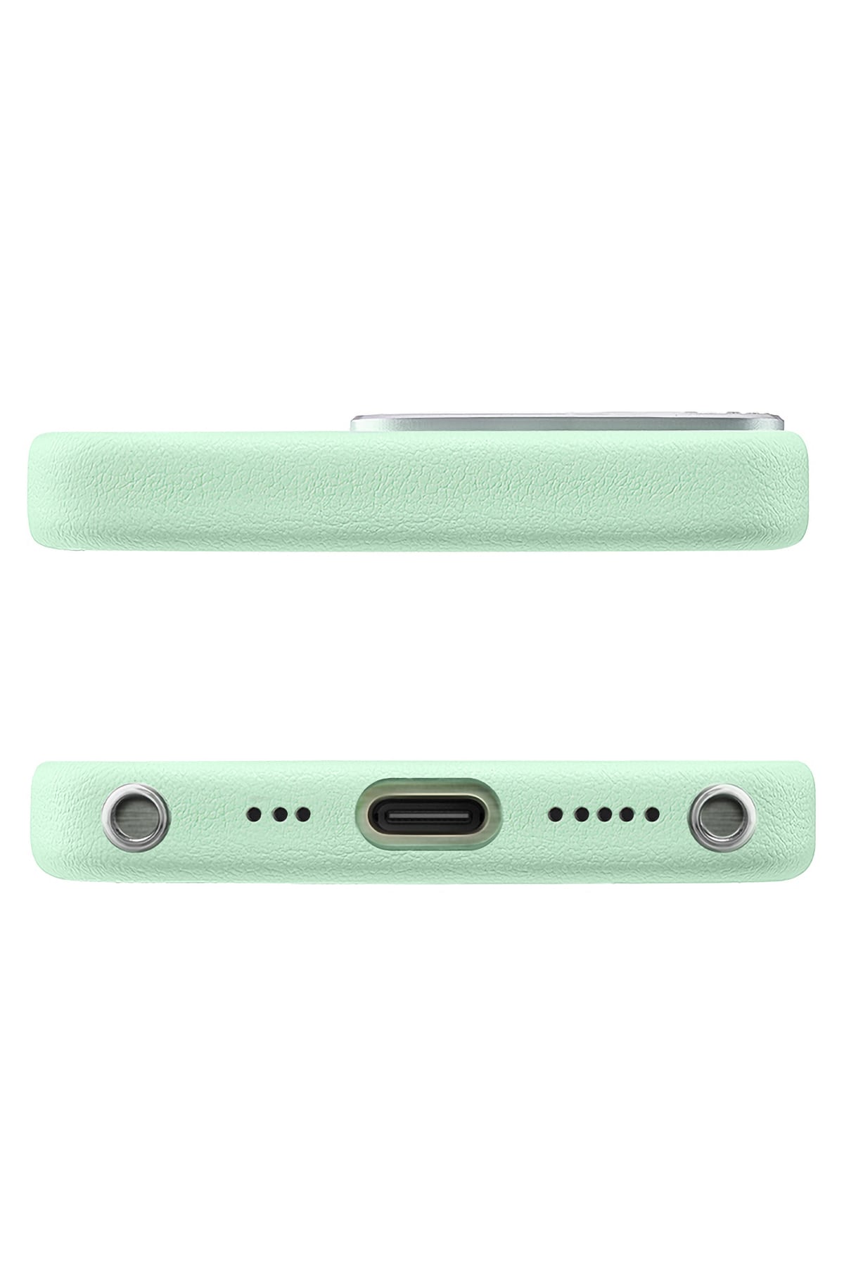 Pynana Starry iPhone 14 Pro Deri Kılıf Yeşil Pynana