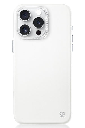 Pynana Starry iPhone 16 Pro Deri Kılıf Magsafe Uyumlu Beyaz Pynana