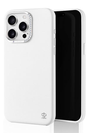 Pynana Starry iPhone 16 Pro Deri Kılıf Magsafe Uyumlu Beyaz Pynana