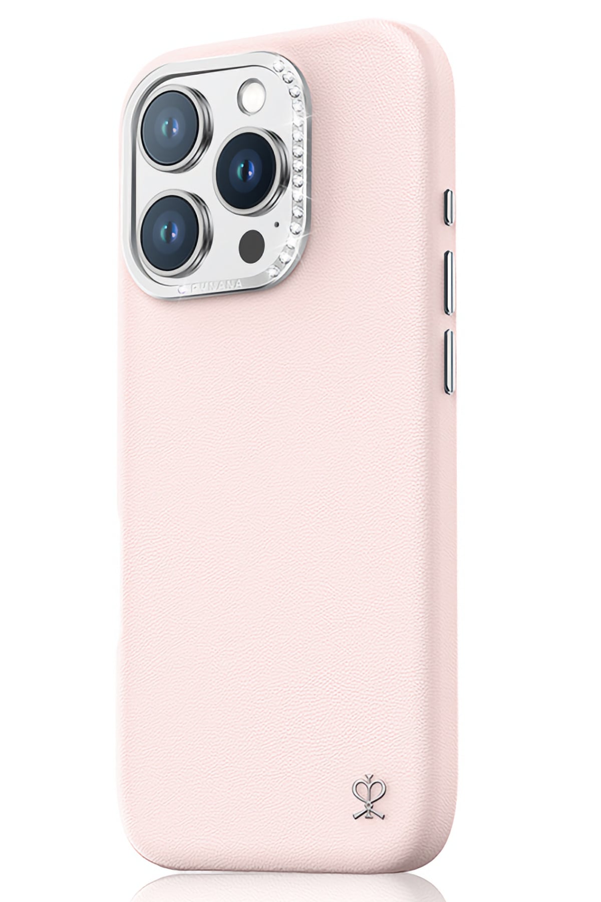 Pynana Starry iPhone 16 Pro Deri Kılıf Magsafe Uyumlu Pembe Pynana