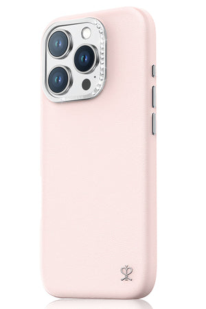 Pynana Starry iPhone 16 Pro Deri Kılıf Magsafe Uyumlu Pembe Pynana