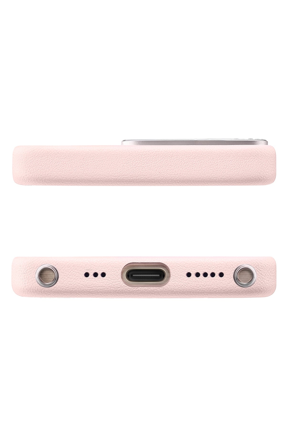 Pynana Starry iPhone 16 Pro Deri Kılıf Magsafe Uyumlu Pembe Pynana