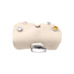 Pynana Sugar Cube Airpods 4 Kılıf PU Deri Taşlı Çanta Bej Pynana