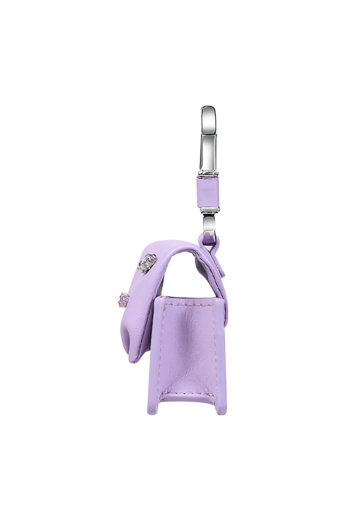 Pynana Sugar Cube Airpods 4 Kılıf PU Deri Taşlı Çanta Mor Pynana