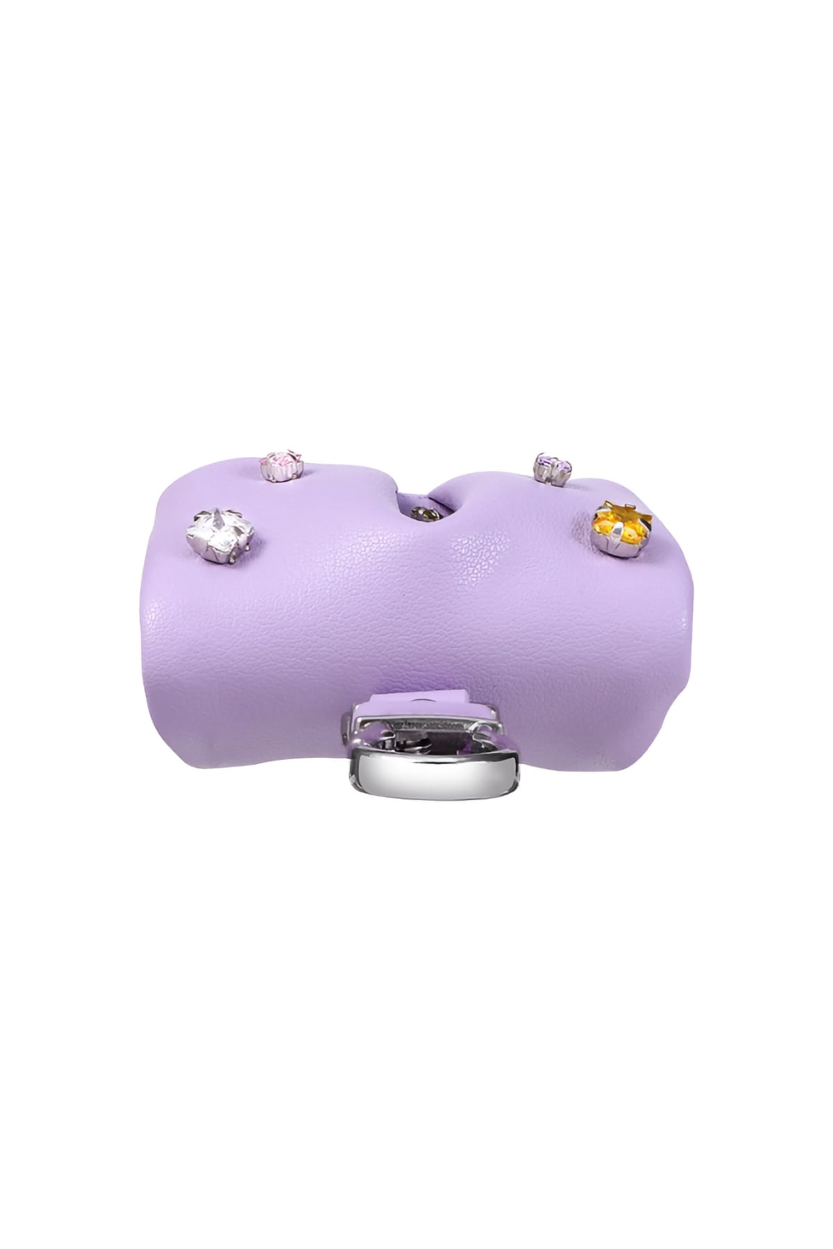 Pynana Sugar Cube Airpods 4 Kılıf PU Deri Taşlı Çanta Mor Pynana