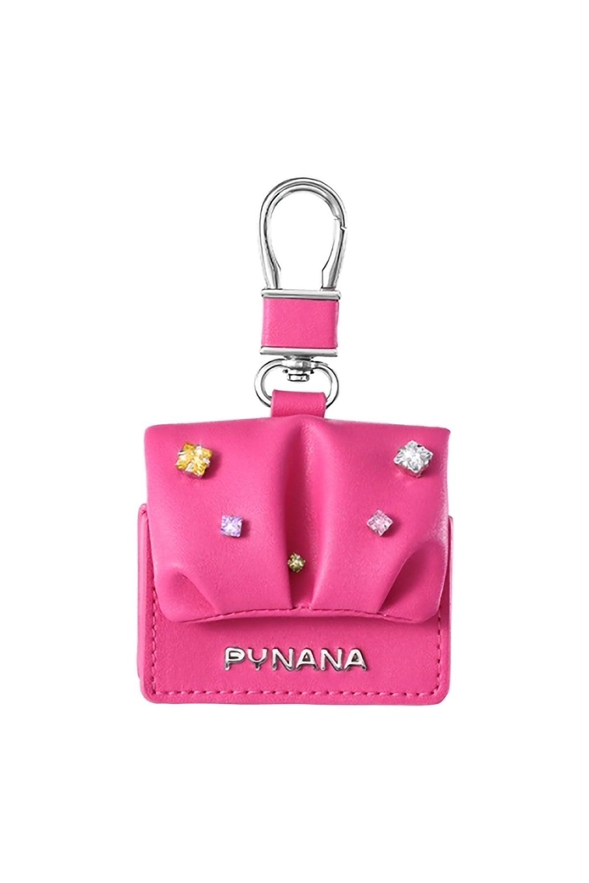 Pynana Sugar Cube Airpods Pro 2 Kılıf PU Deri Taşlı Çanta Pembe Pynana