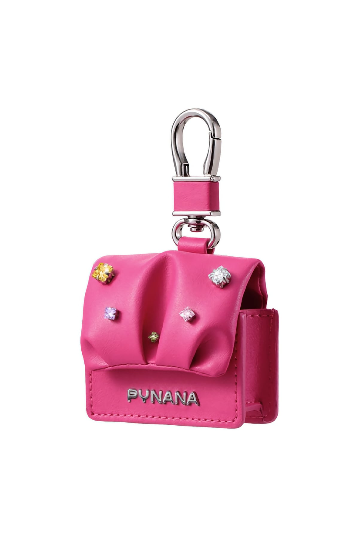 Pynana Sugar Cube Airpods Pro 2 Kılıf PU Deri Taşlı Çanta Pembe Pynana