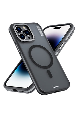 Youngkit Rock Sand Skin iPhone 14 Pro Magsafe Siyah Kılıf  Youngkit