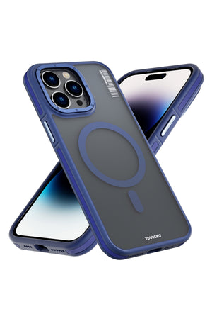 Youngkit Rock Sand Skin iPhone 15 Pro Max Uyumlu Magsafe Mavi Kılıf  Youngkit