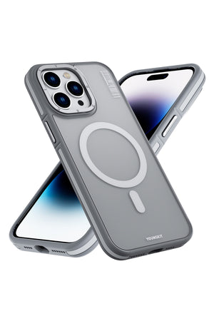 Youngkit Rock Sand Skin iPhone 15 Pro Uyumlu Magsafe Gri Kılıf  Youngkit