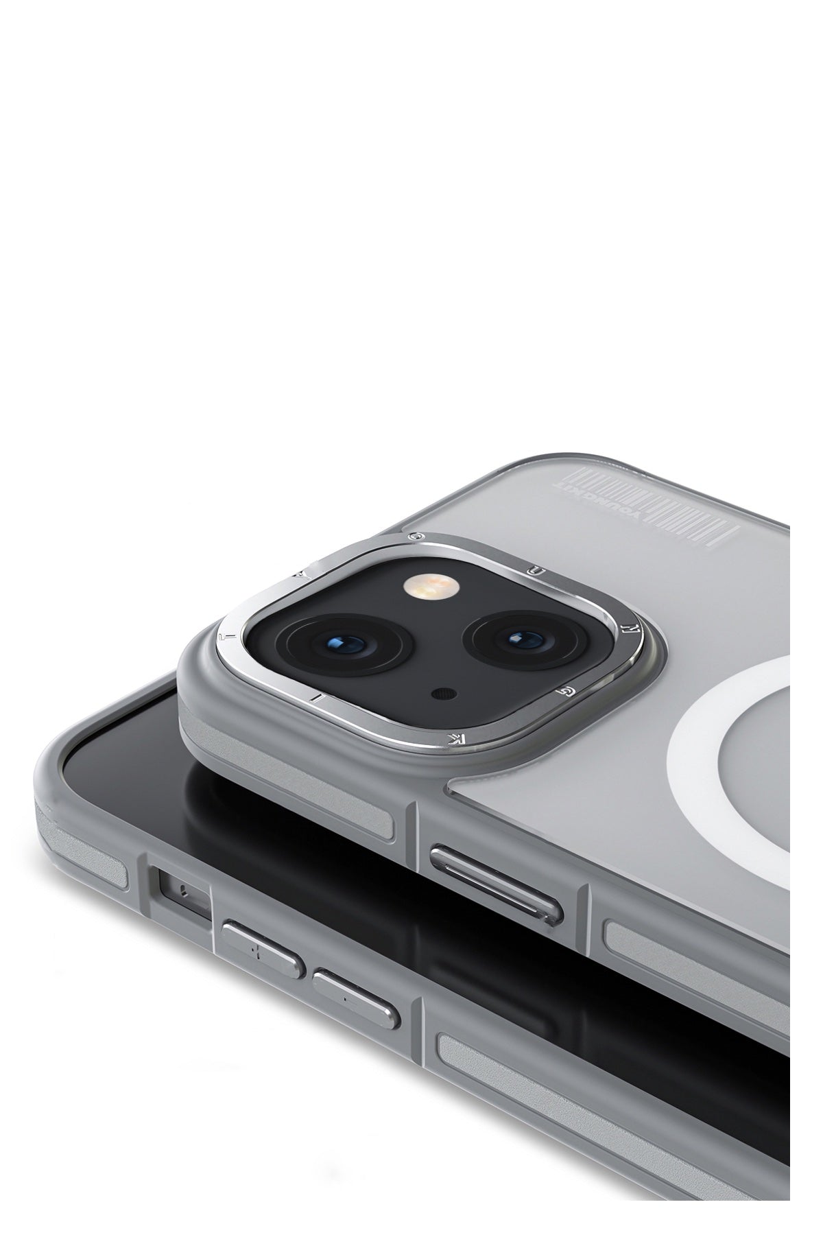 Youngkit Rock Sand Skin iPhone 15 Plus Uyumlu Magsafe Gri Kılıf  Youngkit