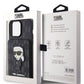 Karl Lagerfeld iPhone 15 Pro Uyumlu Saffiano Kartlıklı Standlı Kılıf Siyah