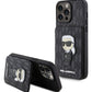 Karl Lagerfeld iPhone 15 Pro Max Compatible Saffiano Card Holder Stand Case Black 