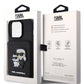 Karl Lagerfeld iPhone 15 Pro Compatible Saffiano K&amp;C Case with Card Holder and Stand Black 