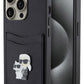 Karl Lagerfeld iPhone 15 Pro Uyumlu Saffiano Kartlıklı K&C Kılıf Siyah  Karl Lagerfeld