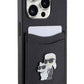 Karl Lagerfeld iPhone 15 Pro Uyumlu Saffiano Kartlıklı K&C Kılıf Siyah  Karl Lagerfeld