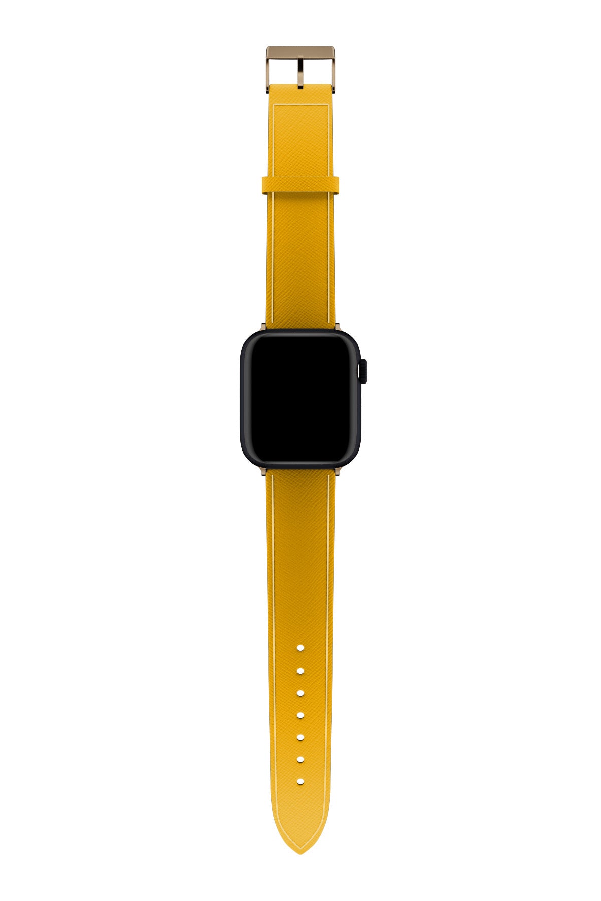 Apple Watch Uyumlu Saffiano Deri Kordon Safran  bikordon