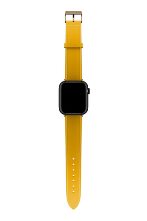 Apple Watch Uyumlu Saffiano Deri Kordon Safran  bikordon