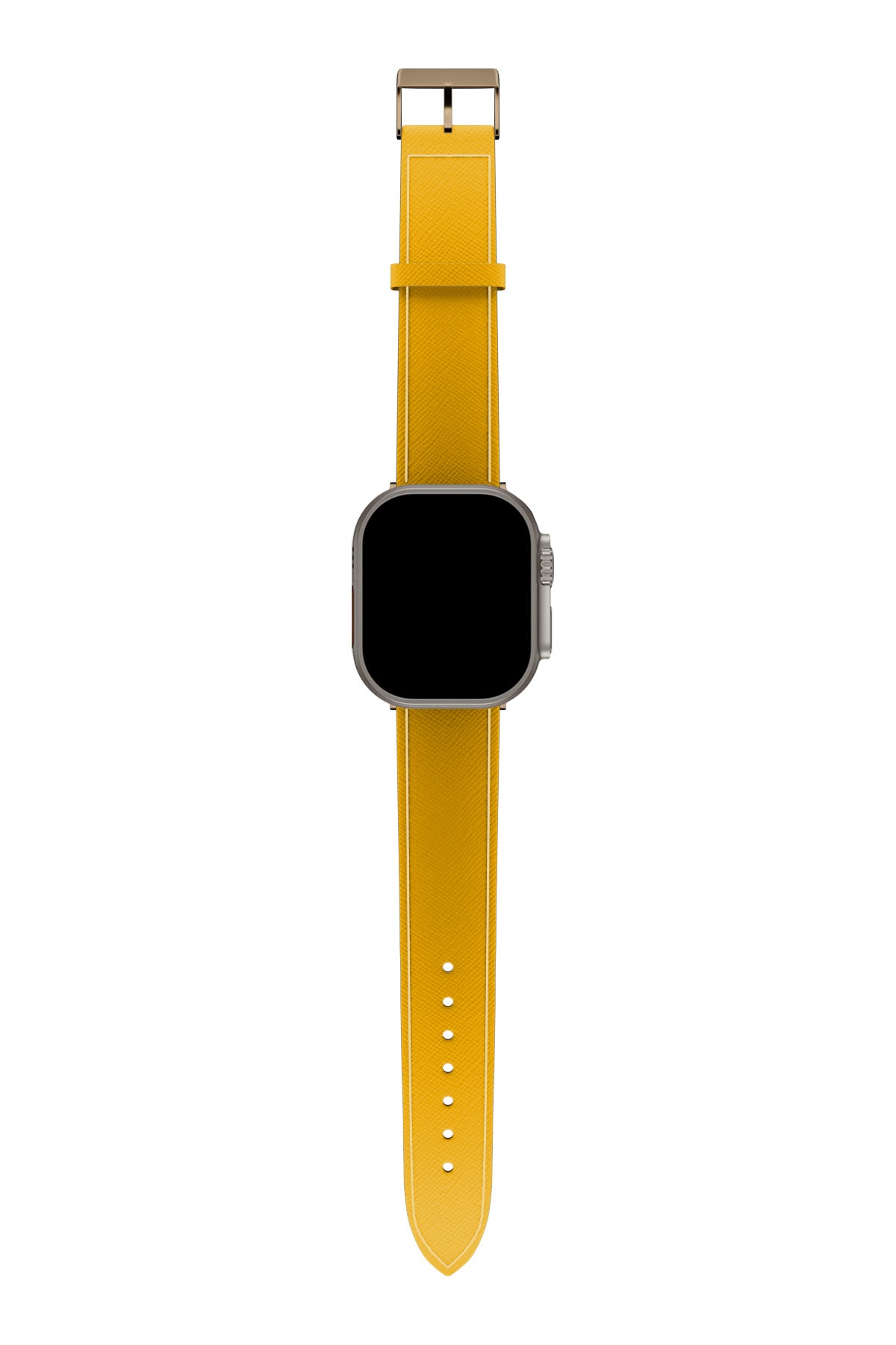 Apple Watch Uyumlu Saffiano Deri Kordon Safran  bikordon