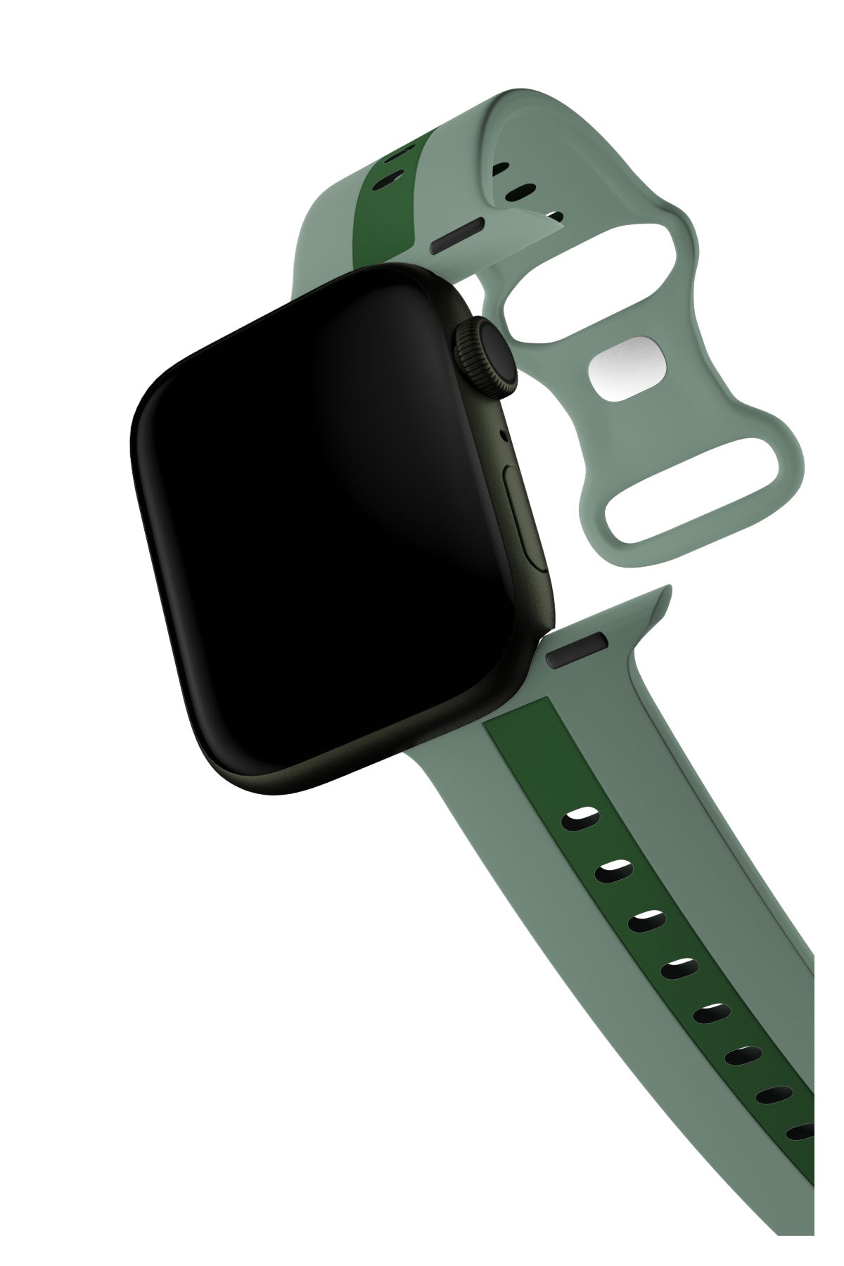 Apple Watch Compatible Dual Silicone Band Sage 