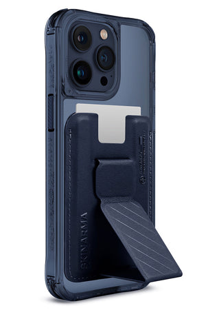 SkinArma iPhone 15 Pro Uyumlu Saıdo Kado Kartlıklı Standlı Kılıf Mavi