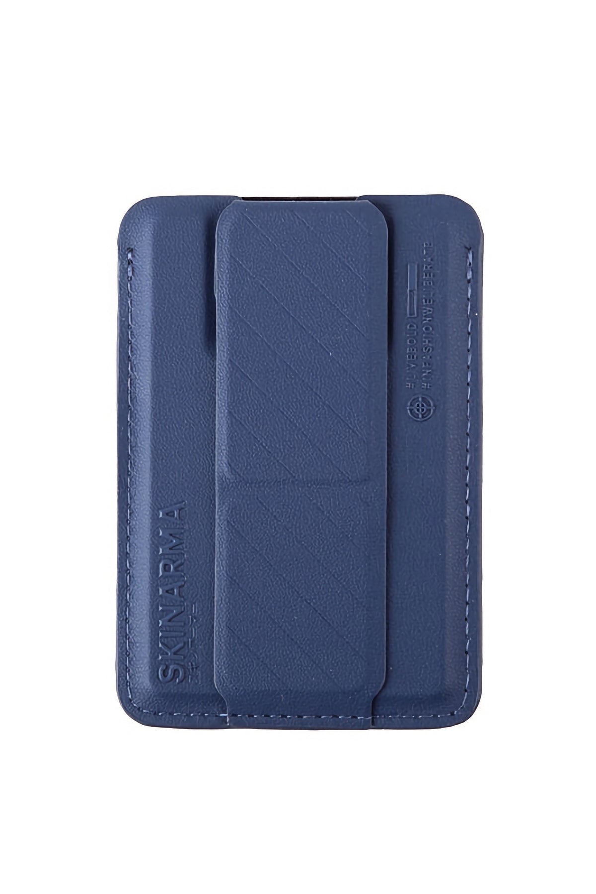 SkinArma iPhone 15 Pro Uyumlu Saıdo Kado Kartlıklı Standlı Kılıf Mavi  SkinArma