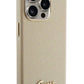 Guess iPhone 15 Pro Uyumlu Glitter Glossy Script Silikon Kılıf Gold  Guess