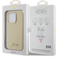 Guess iPhone 15 Pro Uyumlu Glitter Glossy Script Silikon Kılıf Gold  Guess