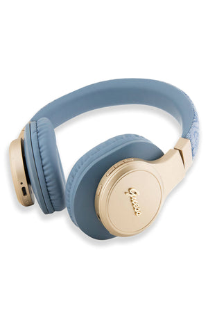 Guess Script Gold Kulak Üstü Bluetooth 5.3 Kulaklık Mavi