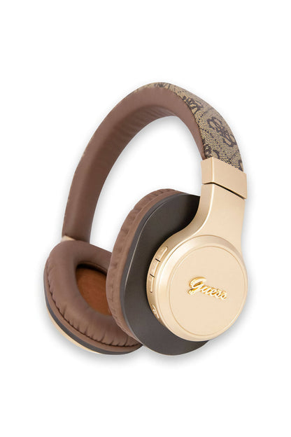 Guess Script Gold On-Ear Bluetooth 5.3 Headphone Brown 