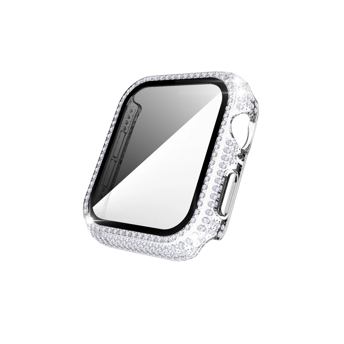 Apple Watch Uyumlu Ekran Koruyucu Full Taşlı Kasa Şeffaf  bikordon