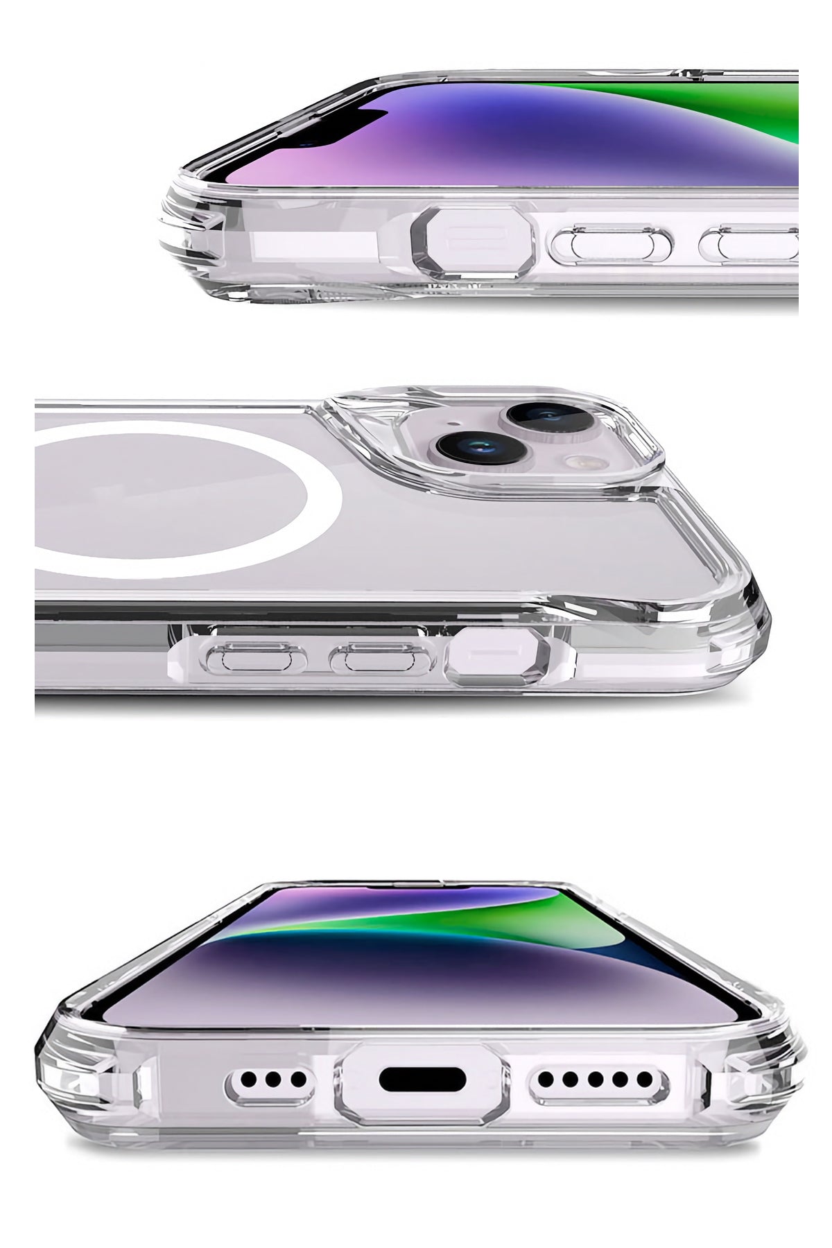 Artoncase Apple iPhone 13 Magsafe Uyumlu Shield Şeffaf Kılıf Artoncase