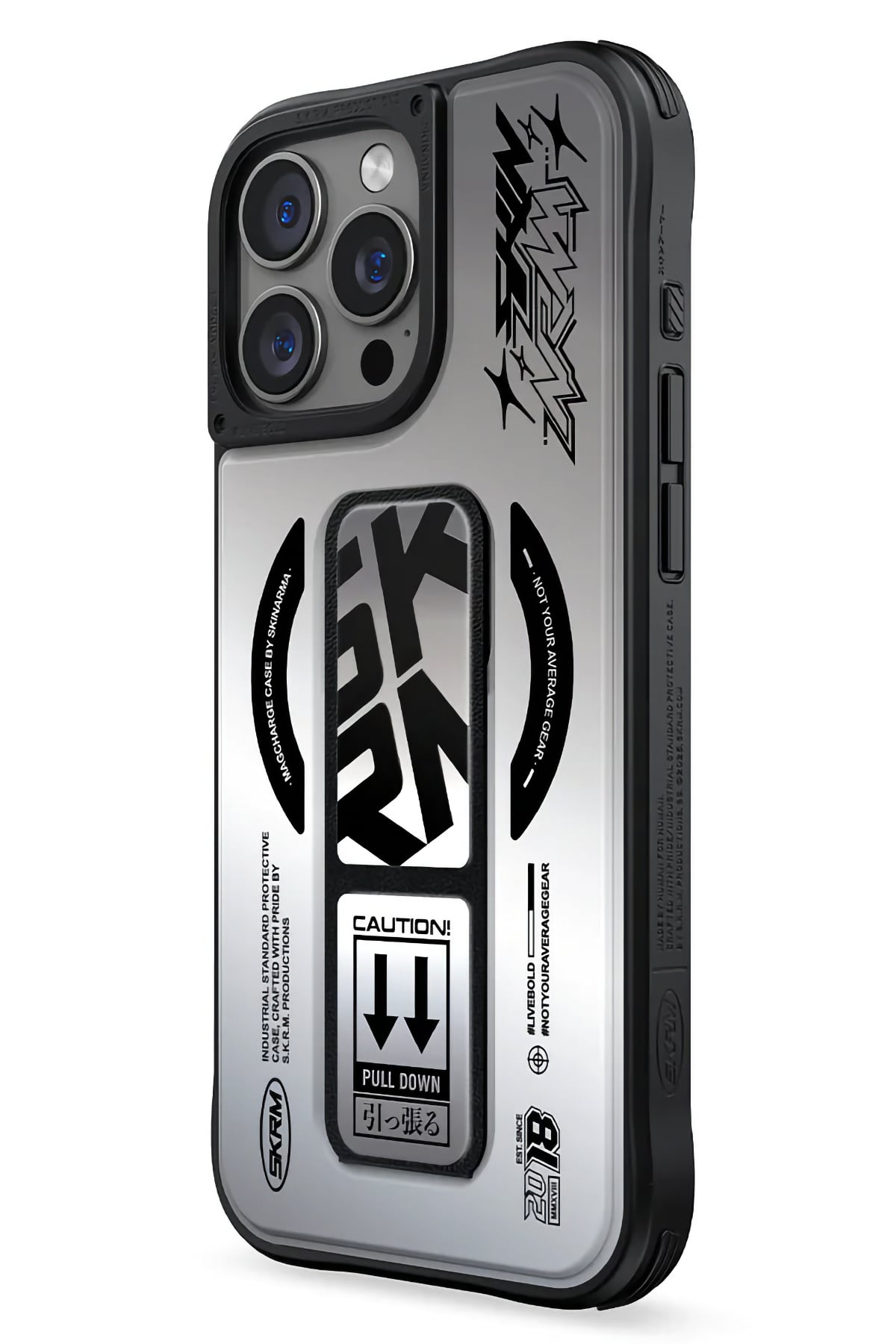 Skinarma Kira Kobai iPhone 16 Pro Magsafe Uyumlu Standlı Kılıf Gümüş  SkinArma