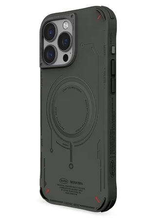 Skinarma Mecha iPhone 16 Pro Magsafe Uyumlu Kılıf Yeşil  SkinArma