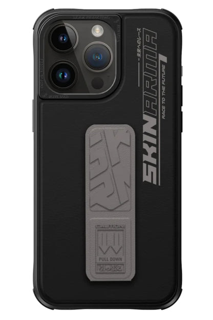 SkinArma Slate iPhone 15 Pro Max Compatible Case with Stand Gray 