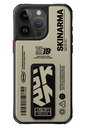 SkinArma Spunk iPhone 15 Pro Compatible Case with Stand Cream 