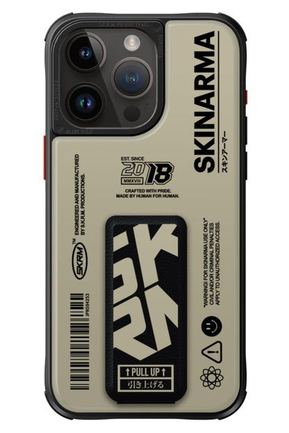 SkinArma Spunk iPhone 15 Pro Max Compatible Case with Stand Cream 