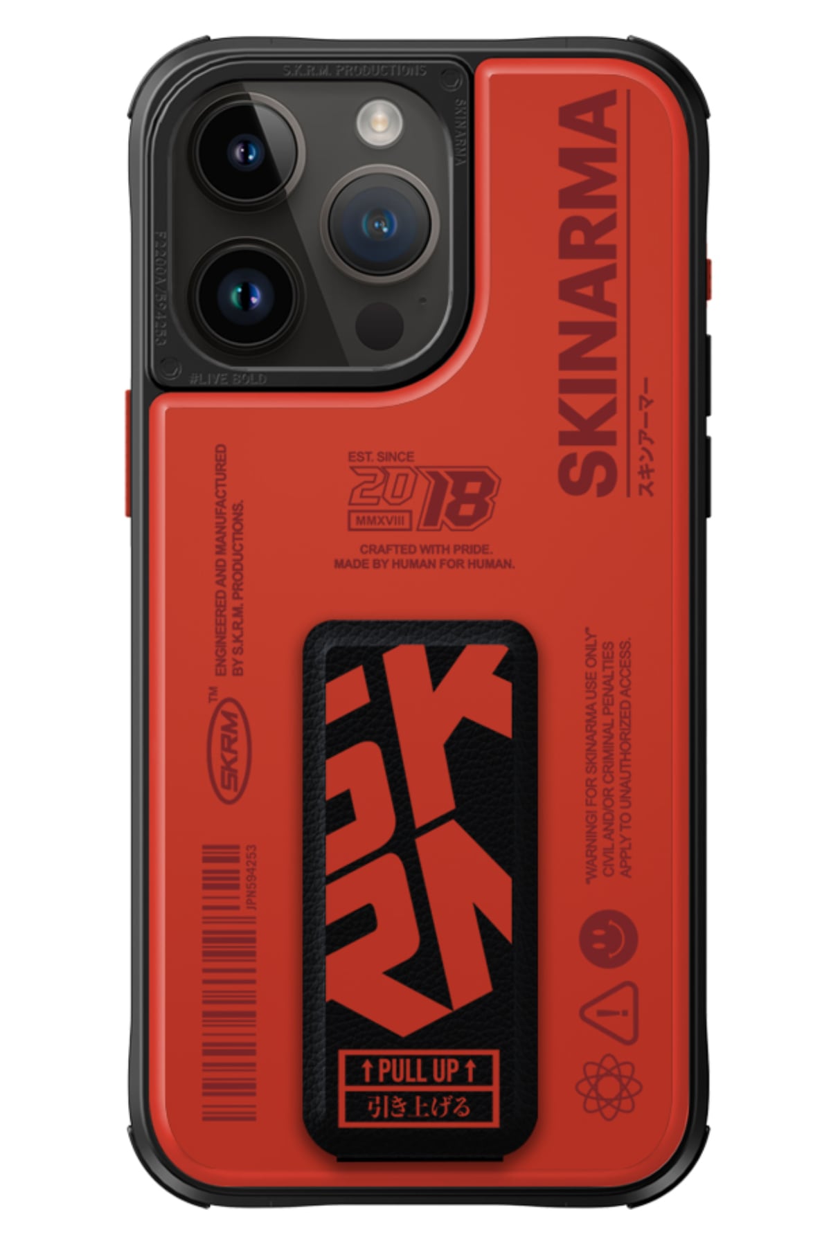 SkinArma Spunk iPhone 15 Pro Uyumlu Standlı Kılıf Turuncu  SkinArma