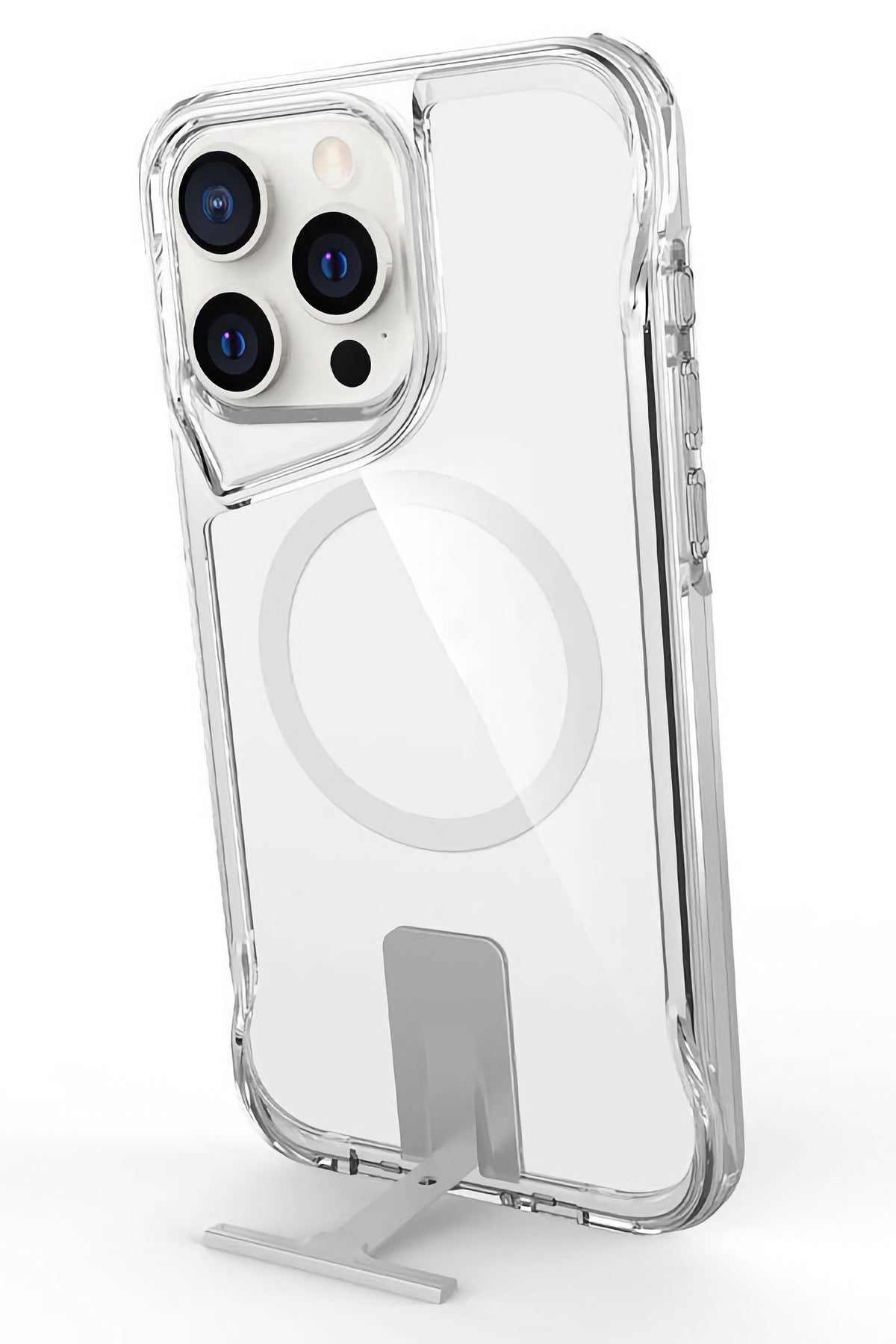Artoncase Shield Apple iPhone 15 Pro Magsafe Uyumlu Gizli Standlı Şeffaf Kılıf Artoncase