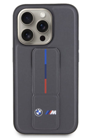Apple iPhone 15 Pro uyumlu BMW Standlı Kılıf Gri  BMW