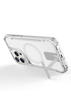 Artoncase Shield Apple iPhone 15 Pro Max Magsafe Uyumlu Gizli Standlı Şeffaf Kılıf Artoncase