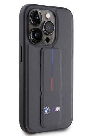 Apple iPhone 15 Pro Max uyumlu BMW Standlı Kılıf Gri  BMW