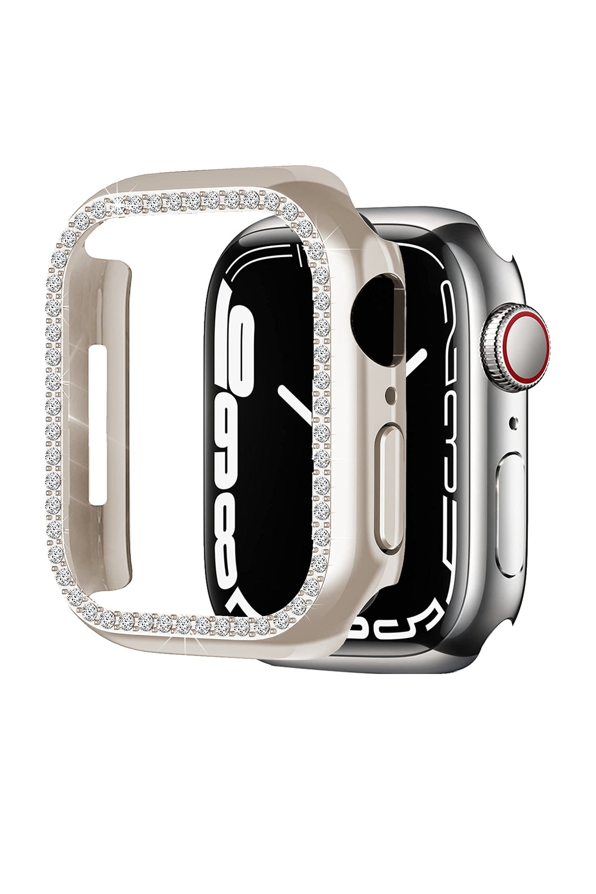 Apple Watch Uyumlu Bumper Parlak Taşlı Kasa Starlight 40mm bikordon