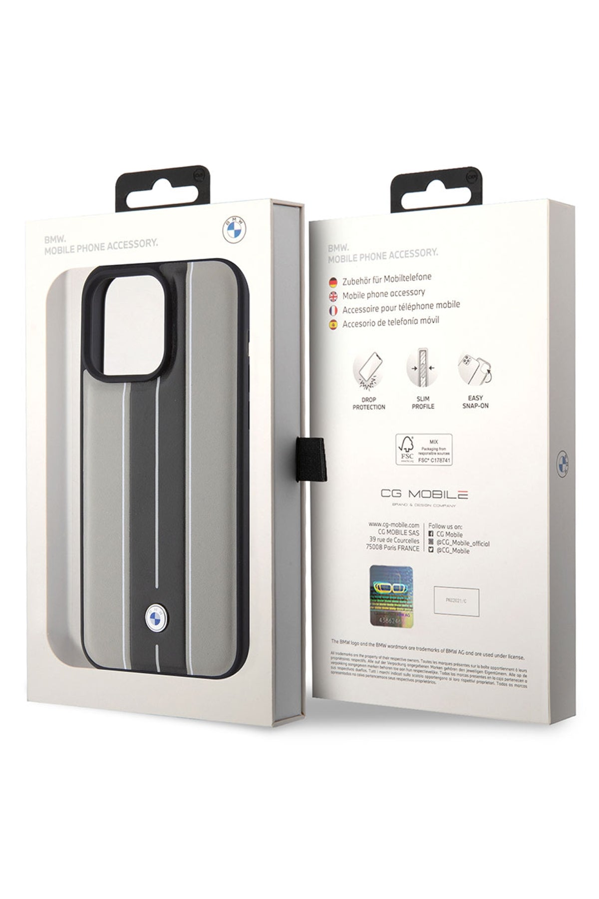 Apple iPhone 15 Pro Max Magsafe uyumlu BMW Lisanslı Stripe Kılıf  BMW
