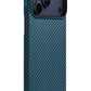 Tactile Woven iPhone 17 Pro Max MagSafe Uyumlu 1500D Aramid Fiber Kılıf Black Blue Pitaka