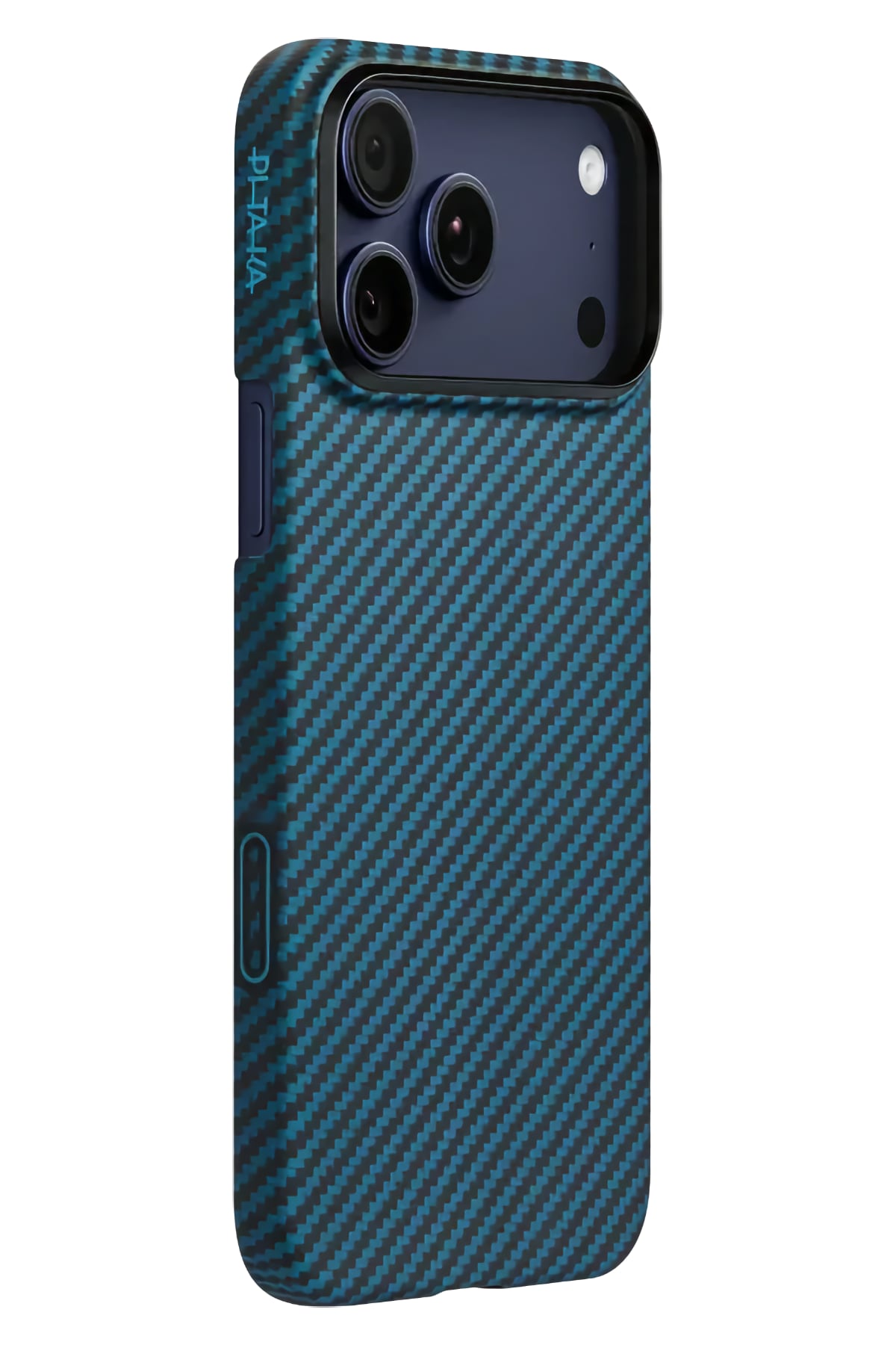 Tactile Woven iPhone 17 Pro Max MagSafe Uyumlu 1500D Aramid Fiber Kılıf Black Blue Pitaka